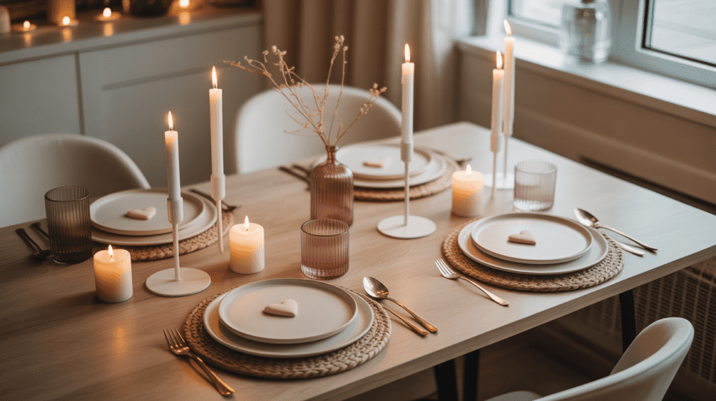Modern Minimalist Valentine Tablescape