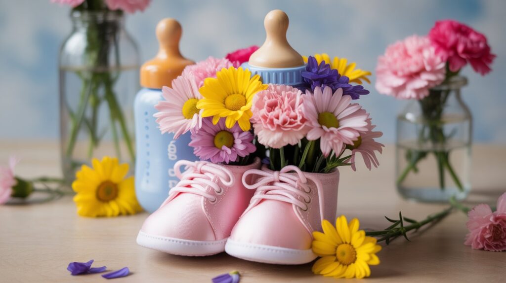 Baby-Themed Flower Arrangements