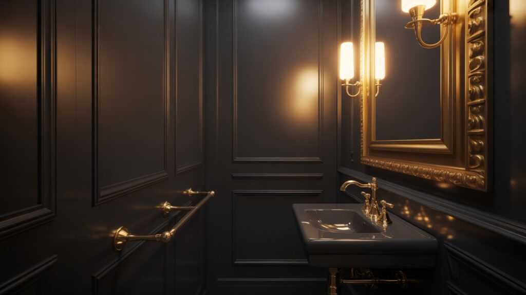 Dark and Moody Half Bathroom