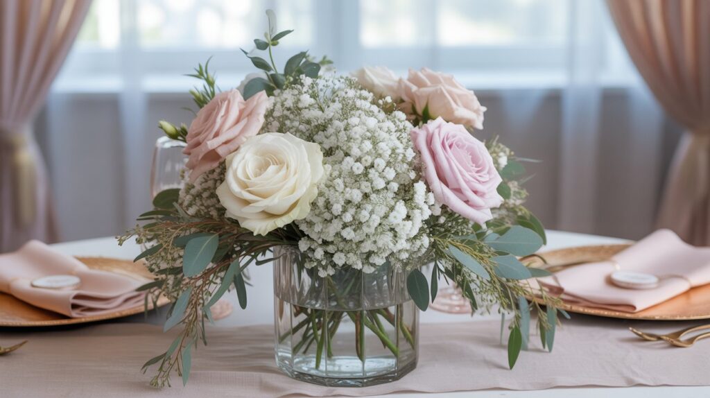 Floral Centerpieces with Baby's Breath