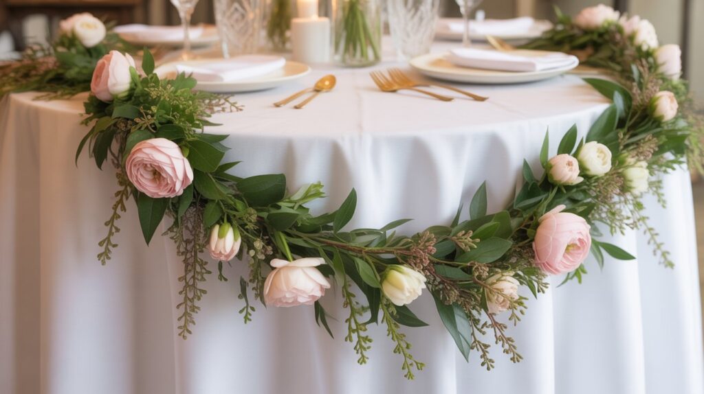 Floral Garland Around the Table Edge