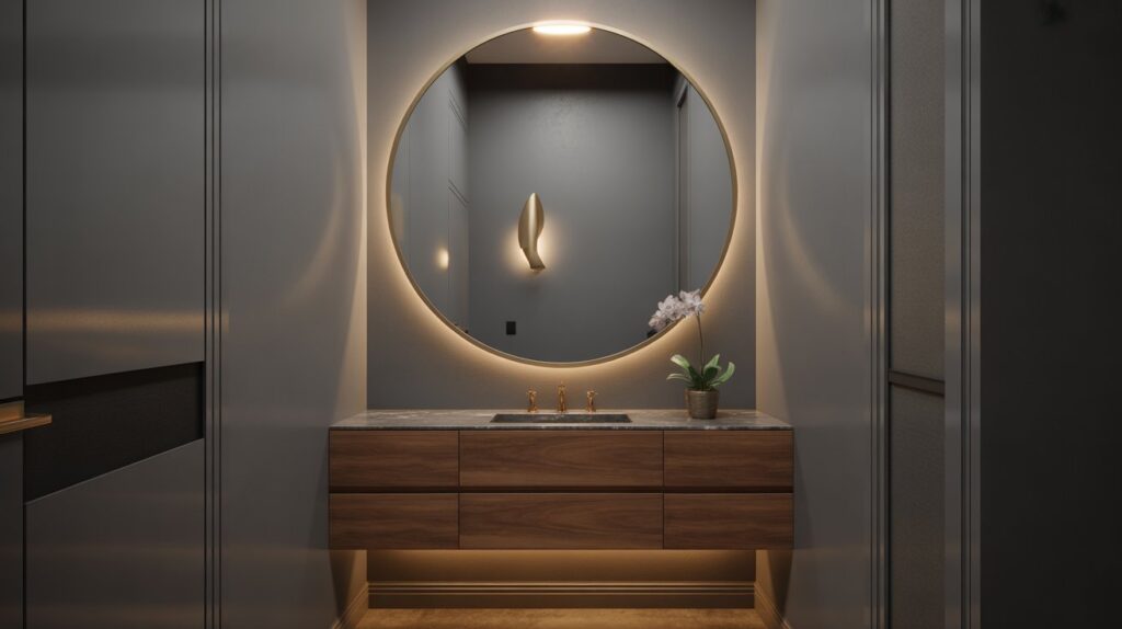 Half Bathroom with Statement Mirror