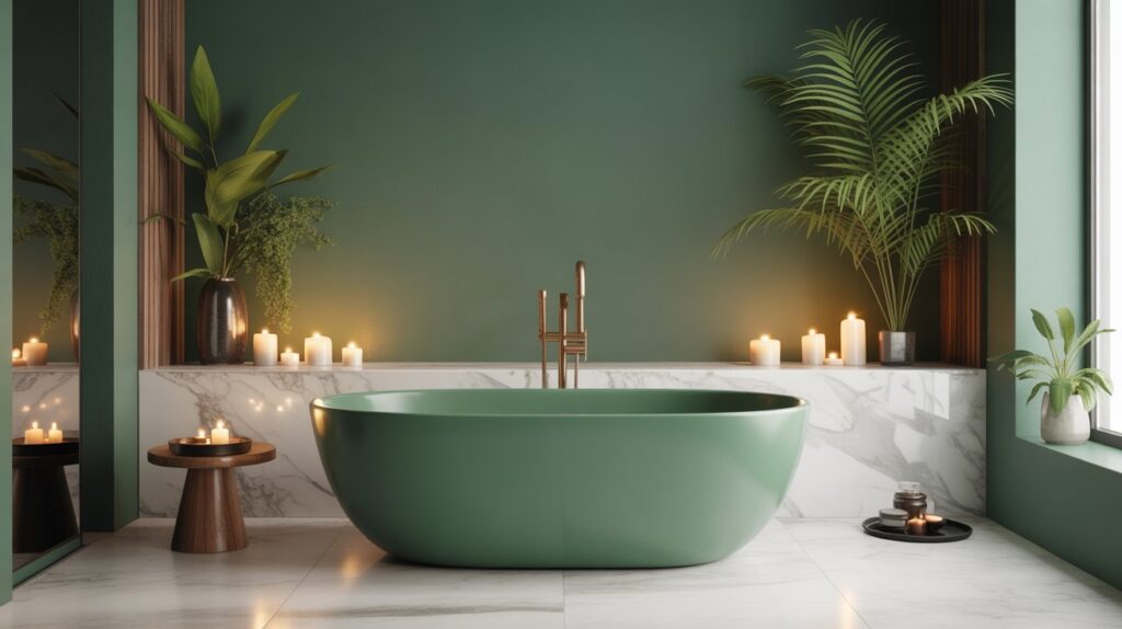 Luxury Deep Green Spa Bathroom
