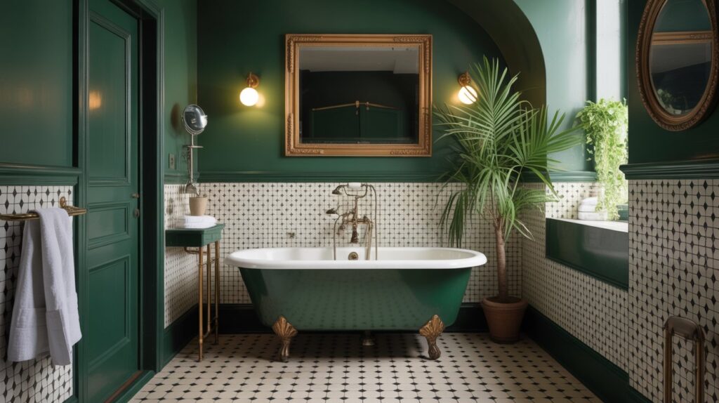 Vintage Deep Green Bathroom Style