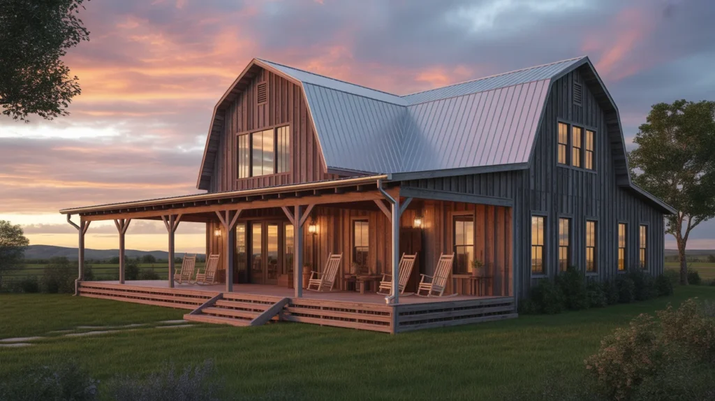 Barndominium with Large Wraparound Porch