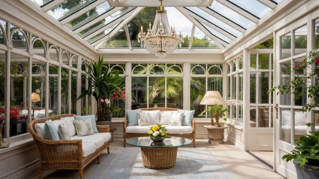 Conservatory with Statement Lighting