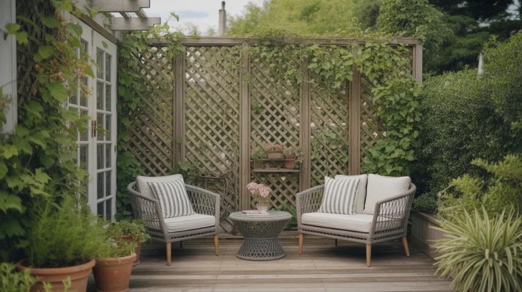 Lattice Privacy Wall with Climbing Plants