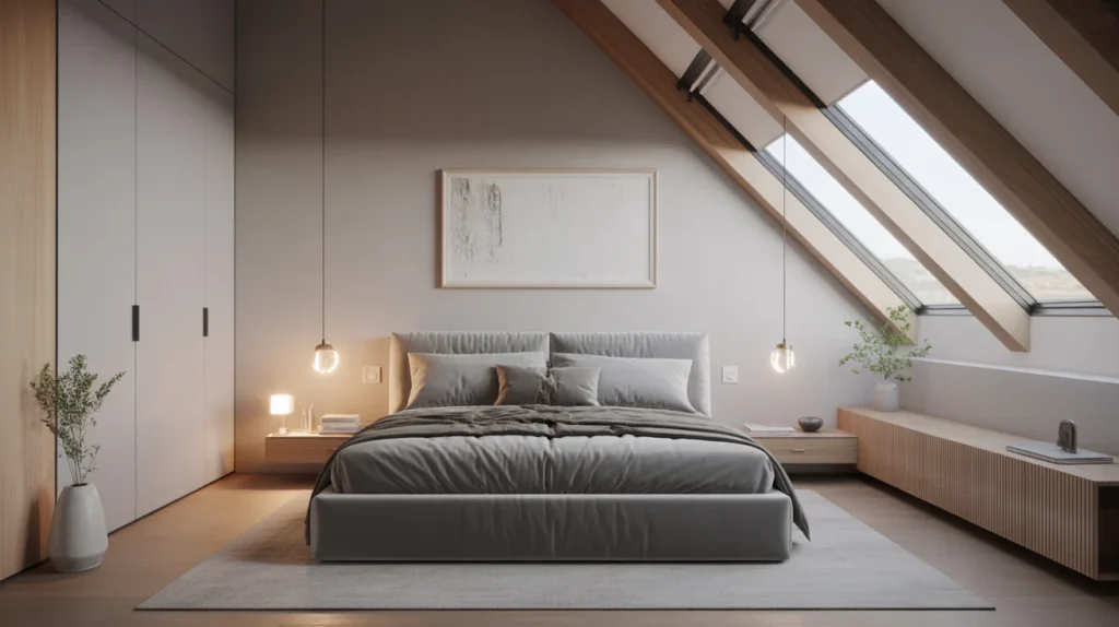 Modern Attic Bedroom Design