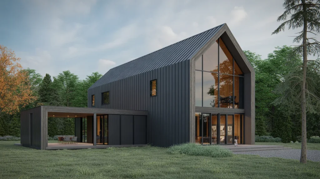  Modern Black Barndominium