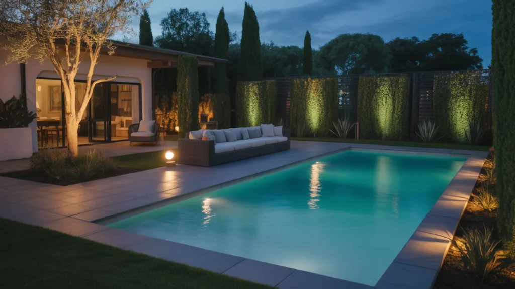 Pool Landscaping with Outdoor Lighting
