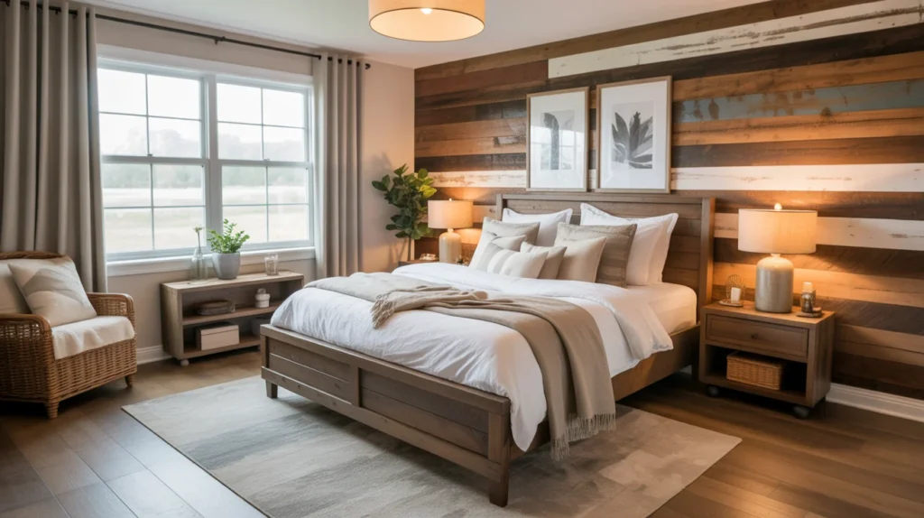 Rustic Wood Accent Bedroom
