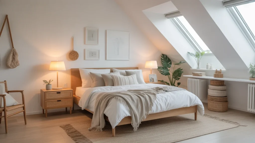 Scandinavian Style Attic Bedroom