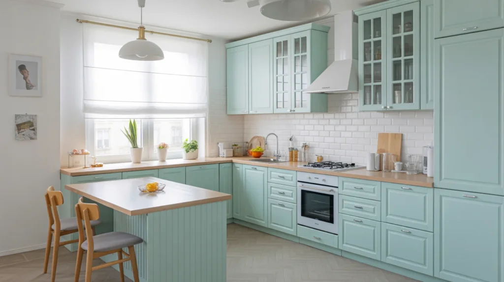 Soft Pastel Blue Cabinets
