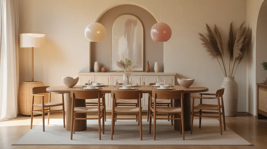 
Warm Neutral Color Dining Room