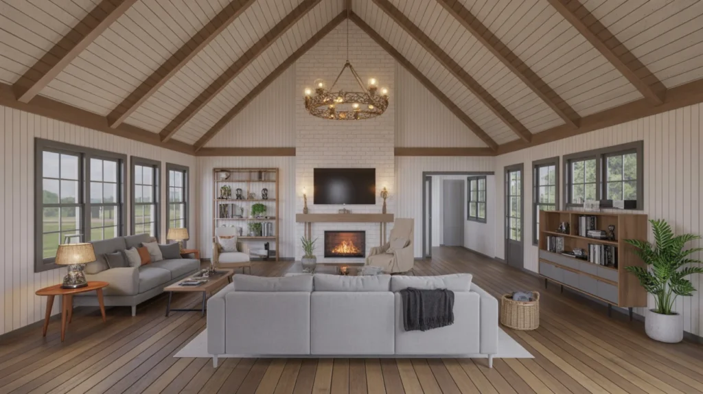 Barndominium with High Vaulted Ceilings