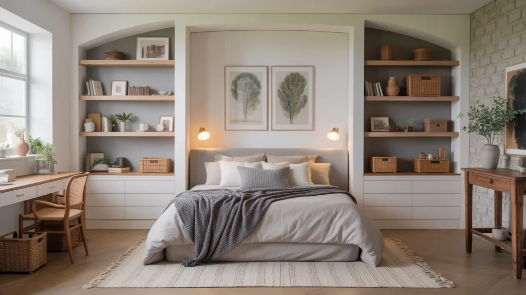 Farmhouse Bedroom with Built-In Storage