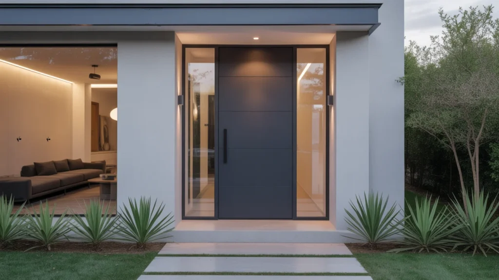 Modern Charcoal Gray Front Door