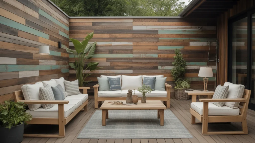 Reclaimed Wood Privacy Wall