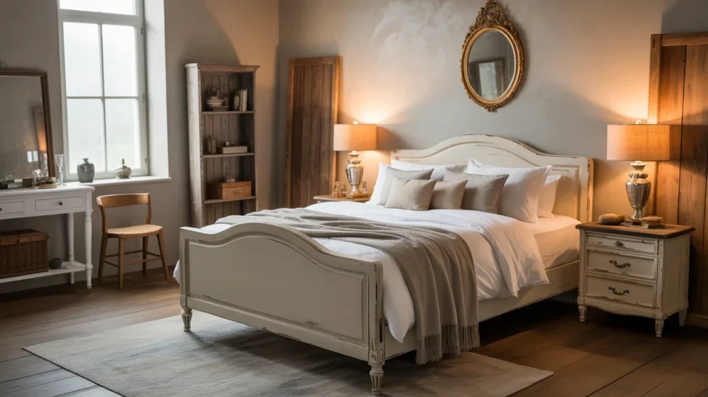Farmhouse Bedroom with Vintage Decor
