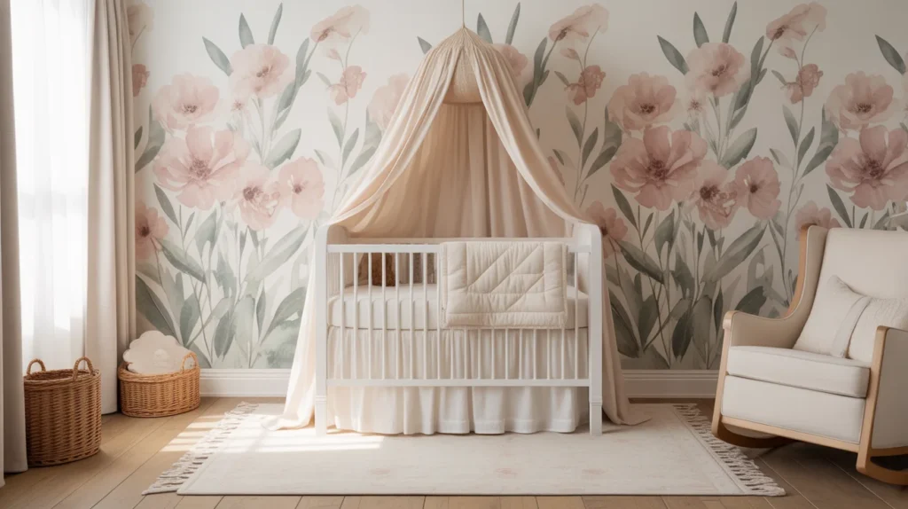 Floral Wallpaper Accent Wall